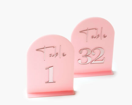 Table Numbers Pink