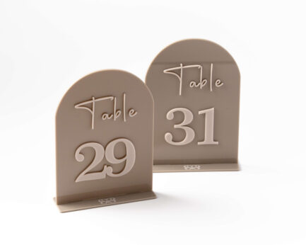 Table Numbers Taupe