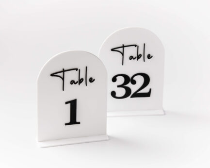 Table Numbers White Black